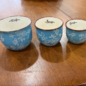 Temptations Sky Blue Floral Measuring Cup Set